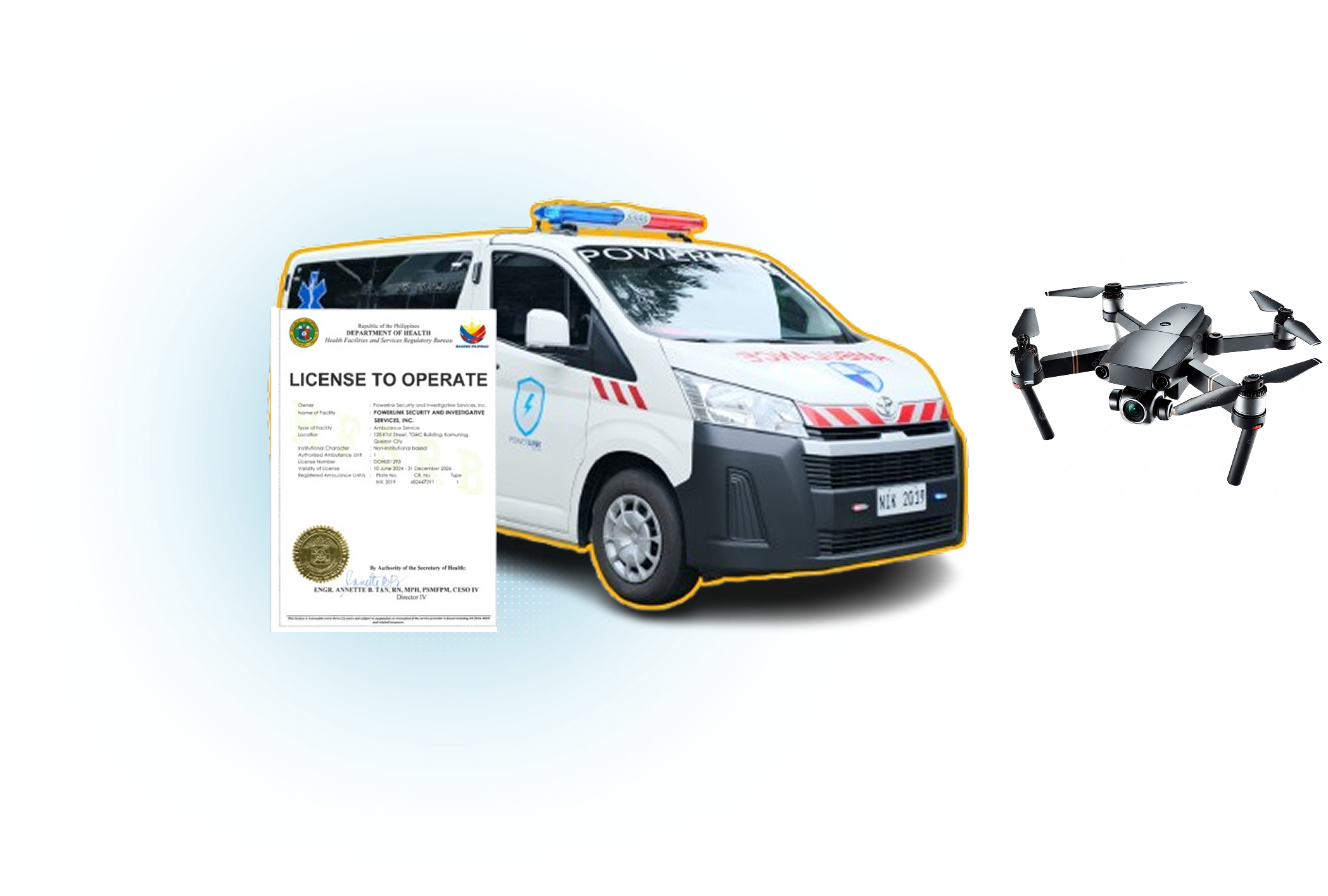 Type II Ambulance with drone and DOH license to operate