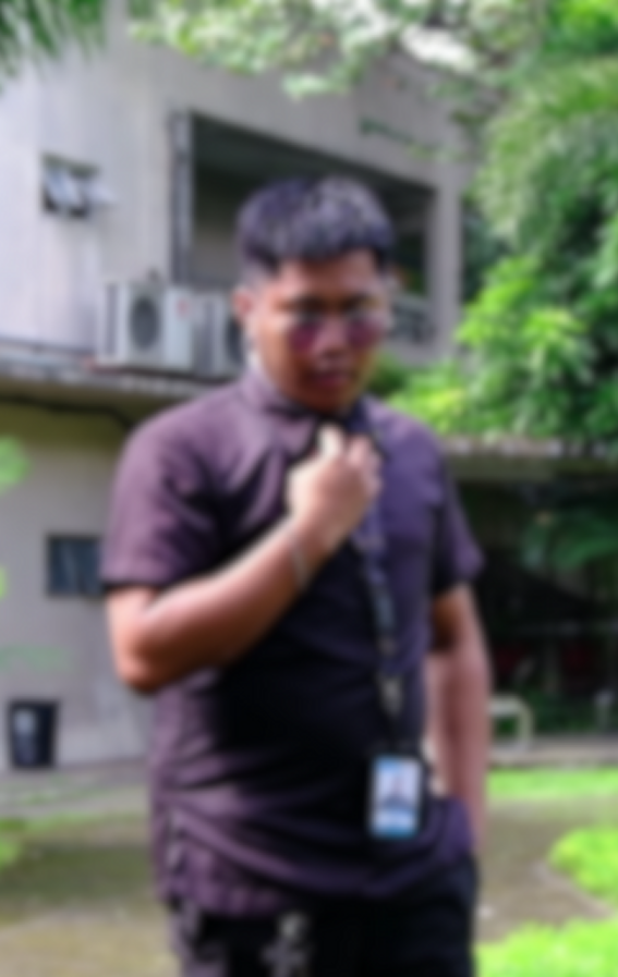 A professional protection agent standing on duty
